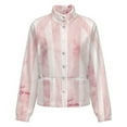 thumbnail image 5 of Jackets for Women Winter Coat Jackets Flannel Stand Collar Jacket(Pink Marble Striped Pattern,Size:S-4XL), 5 of 7