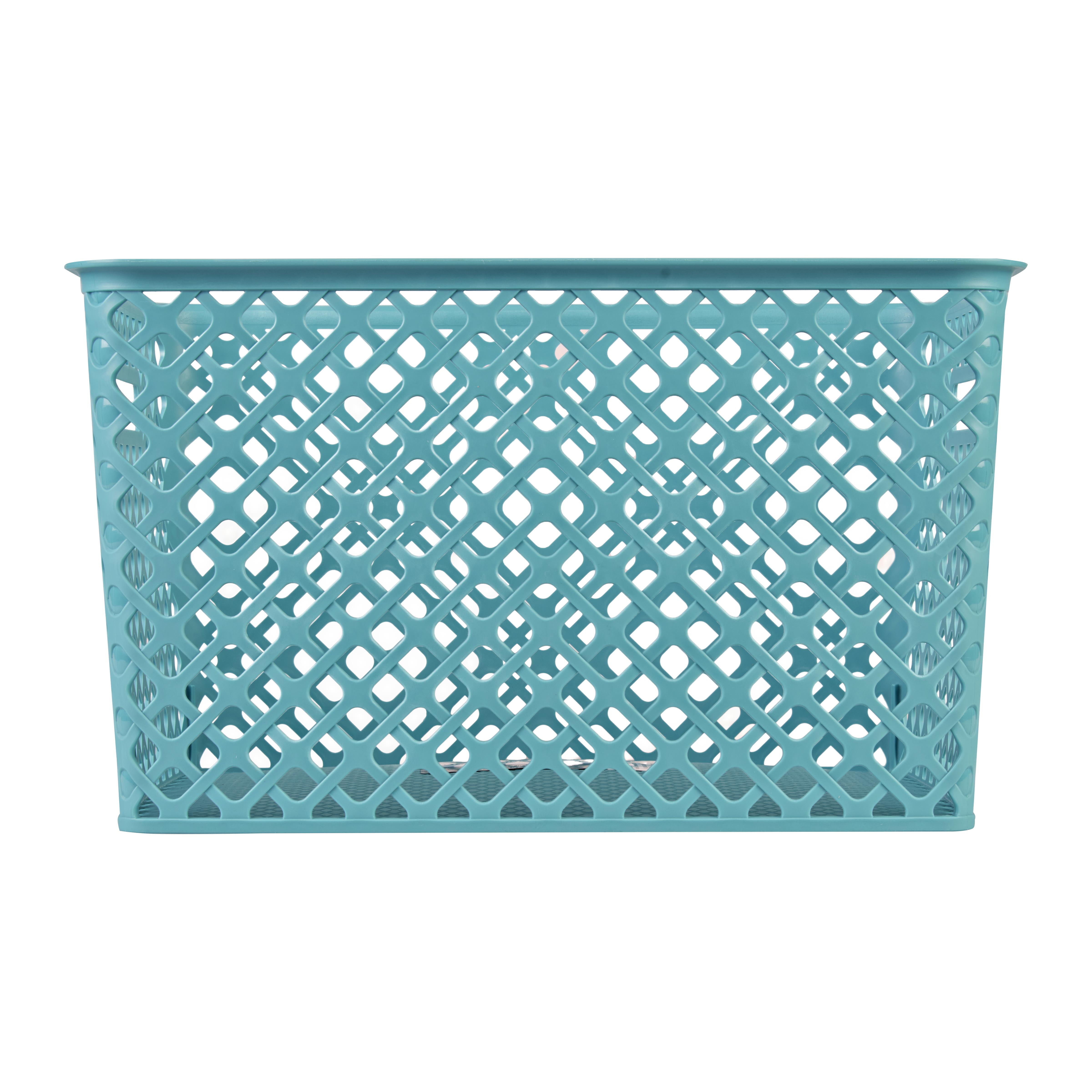 Mainstays Large Decorative Basket, Teal