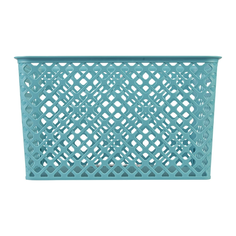Mainstays Large Decorative Basket, Teal