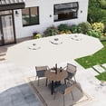 thumbnail image 3 of 15FT Rectangular Patio Umbrella with Base & 48 Solar LED Lights – UV Resistant, Waterproof, Easy Crank, Large Shade for Garden, Pool, Deck, Backyard – Ivory, 3 of 8