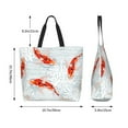 thumbnail image 4 of Xecao Koi Fish Corals,Spring Summer for Tote Bag for Women, Tote Shoulder Bag with a littlw pocket and Handbag for Travel, Work, 4 of 5