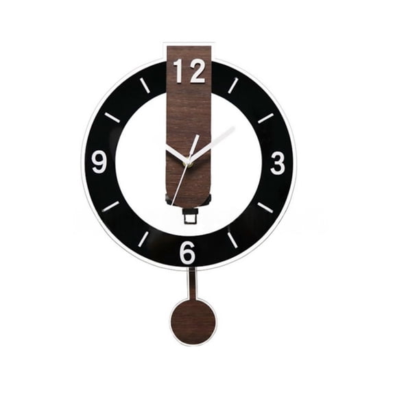 Luolandi Large Wall Clocks Acrylic Clock Decor Modern Silent Big Wooden Wall Clock Is black