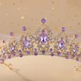 thumbnail image 3 of Corona de boda para novia - Tiara de princesa de pedrería para mujer - Corona de reina - Corona de boda hecha a mano - Accesorios para el cabello - Corona de tiara, 3 of 5