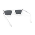 thumbnail image 4 of Beveled Squared Rectangle 2-tone Mod Plastic Sunglasses White Black - Black, 4 of 4