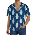 thumbnail image 3 of Easygdp Beautiful King Penguin Pattern Men's Casual Short-sleeved Shirt with Pocket and Button Suitable for Beach Vacation Leisure - Small, 3 of 7