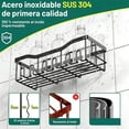 thumbnail image 4 of Organizador de Baño 5 en 1 con Adhesivo - Estante para Baño Acero Inoxidable, Repisas para Baño Sin Taladro, Soporta 40lbs, Incluye Jabonera y Portacepillos (Negro), 4 of 4