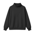 thumbnail image 3 of Comdrip Turtleneck Sweatshirt, Womens Oversized Sweatshirts Mock Neck Pullover Long Sleeve Tops Fall Outfits 2025 Clothes Womens Oversized Mock Neck Sweatshirt Black L, 3 of 5