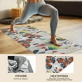 thumbnail image 4 of Gray Red Flower Butterfly Pattern Hot Yoga Mat Towel Non Slip for Hot Yoga - Quick-Drying Yoga Mat Cover with 4 Corner Pockets with Travel Bag - Hot Yoga Towel Non Slip 70"x26", 4 of 6