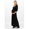 thumbnail image 3 of Maternity and Nursing Maxi Faux Wrap Dress with Adjustable Belt, 3 of 4