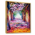 thumbnail image 3 of Designart 'Pink Flowering Colorful Spring Forest' Lake House Framed Canvas Wall Art Print, 3 of 5