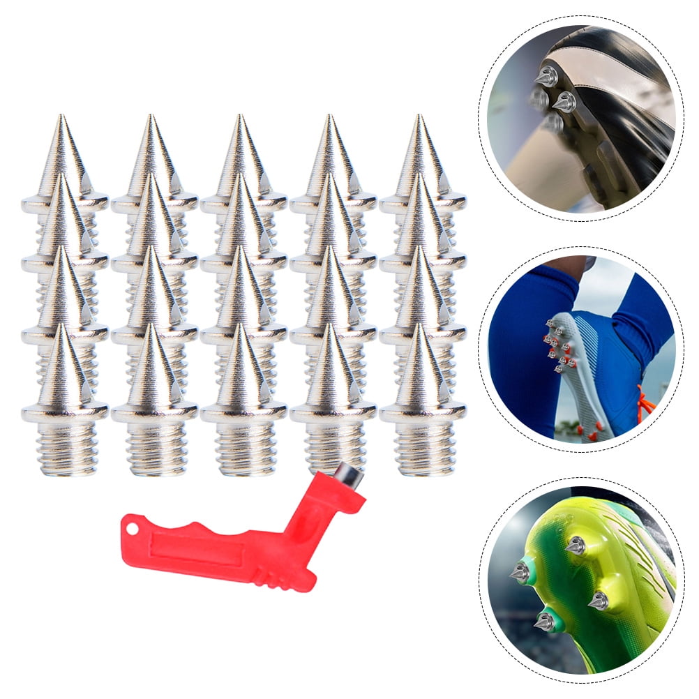 Nicehomfit Golf Shoes Spikes Silver Hard Steel Track and Field Anti-Slip 4Sets