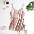 thumbnail image 2 of TEVEQ Satin Sleepwear for Women Sleeveless Sleepwear Satin M-Xxl Fashion Silk Pajamas Underwear Women's Satin Top Pink Xl, 2 of 3