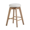 thumbnail image 6 of Nathan James Amalia Bohemian Swivel Bar Stool, Backless Counter Height Boucle Counter Stool with Solid Wood Legs and Upholstered Seat, White Oak, 6 of 6