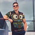 thumbnail image 4 of Balery Boho Owl Camisa Polo de Hombre con Estampado, de Manga Corta y Tejido Medio, Camisa Tipo Golf Polo-Medium, 4 of 6