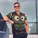 thumbnail image 4 of Balery Boho Owl Camisa Polo de Hombre con Estampado, de Manga Corta y Tejido Medio, Camisa Tipo Golf Polo-Medium, 4 of 6