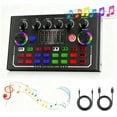 thumbnail image 4 of Live Sound Card, Wireless Bluetooth Audio Mixer, Podcast Audio Mixer with RGB Colorful Buttons, All-in-One Podcast DJ Device Live Broadcast Sound Card for PC Phone Karaoke Singing Gaming (Black), 4 of 9