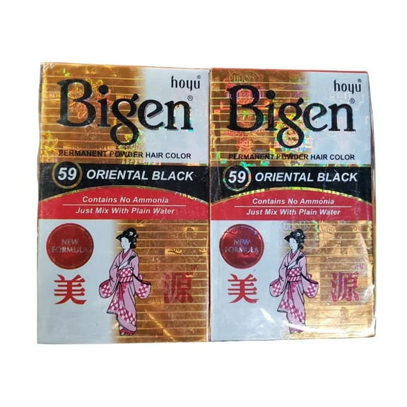 Bigen Permanent Powder Hair Colour (59) Oriental Black 6g Each (Pack Of 3)