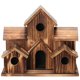 thumbnail image 1 of 1 casa para pájaros para decoración de patio trasero, 6 agujeros hechos a mano, 1 of 5