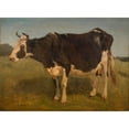thumbnail image 2 of Carlo Dalgas 14x11 Black Ornate Wood Framed Double Matted Museum Art Print Titled: Black and White Cow Standing. Study (1845), 2 of 5