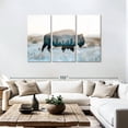 thumbnail image 3 of Elephant Stock Bison And Skyline Wall Art - Horizontal Multi Panel Canvas - Living Room Wall Decor - Animal Multi Panel - Blue And Brown Decor - 74" x 48", 3 of 8