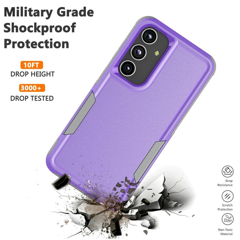 for Galaxy S24,S24 Plus,S24 Ultra Case,Njjex Heavy Duty Shockproof Dual  Layer Rugged Full-Body Protective Phone Cover,2 in 1 Silicone Rubber Phone