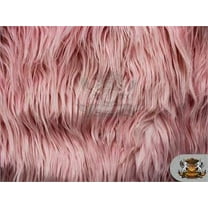 Faux Fake Fur Mongolian Fabric Sold by the Yard (PINK)