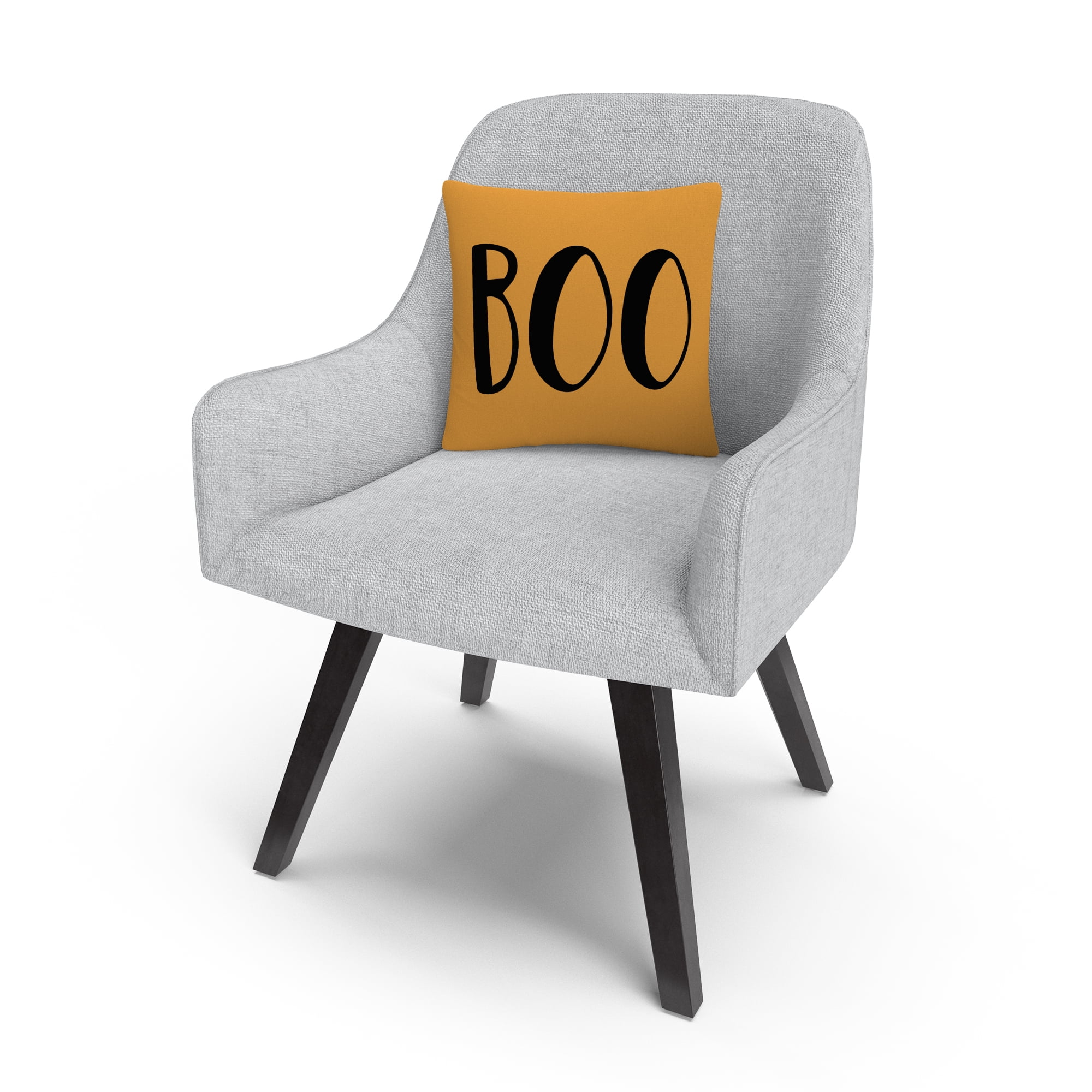 Orange Modern Contemporary Boo Script By Abc 16 X 16 Decorative Throw Pillow
