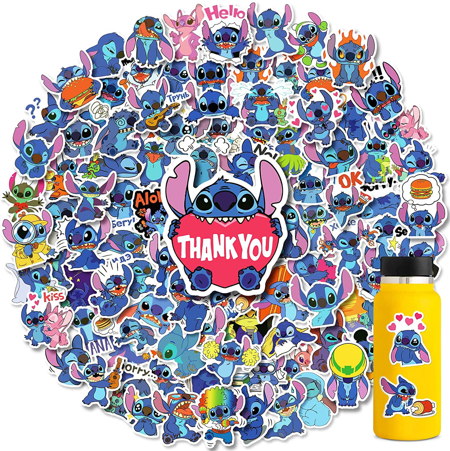  Stickers for Water Bottles,100PCS Assorted Cute Aesthetic  Stickers No Residues Waterproof Stickers Computer Skateboard Luggage Laptop  Stickers for Kids Adults Teens Vsco Stickers : Electronics