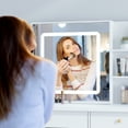 thumbnail image 4 of WIAWG 39.4" Modern Vanity Set with Mirror and Lights Makeup Dressing Table with Drawers White, 4 of 7