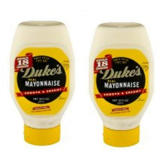 Smooth & Creamy, Duke's Real Mayonnaise, 18.0 FL OZ ( Pack of 2) Sugar Free