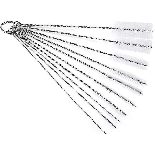 Paquete de 10 cepillos de limpieza, juego de cepillos de limpieza de botellas, pipa de nailon