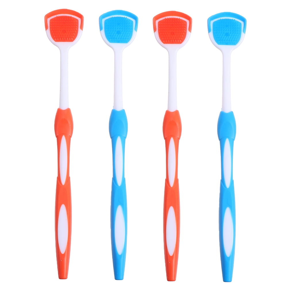 4Pcs Tongue Cleaner Reusable Tongue Cleaning Brush Oral Care Tongue