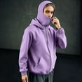 thumbnail image 4 of DAFPZW Balaclava Hoodie with Built In Eye Mask, Double Hooded Zip Up Sweatshirt Jacket Wind-resistant Winter Hoodies for Women, 4 of 9