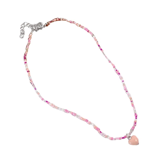 Collar de gargantilla de jinwen Collar de mixtas Circunferencia 42 cm Cadena de extensión 8 cm Rosa