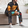 thumbnail image 7 of Lsque Solar System Paper Art Pattern Long Sleeve Pajama Set for Men - Soft 2-Piece Sleepwear and Loungewear Set with Pockets, Comfy Nightwear-Large, 7 of 7