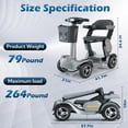 thumbnail image 7 of GLIDEZONE 4 Wheels Mobility Scooter with Charger & Basket for Seniors, Electric Powered Folding Wheelchair Device with 35 Miles for Travel, 7 of 7