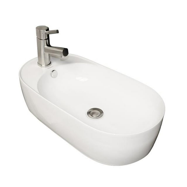 Whitehaus Collection WHKN1016A Isabella Collection Above Mount Basin with Integrated Oval Bowl