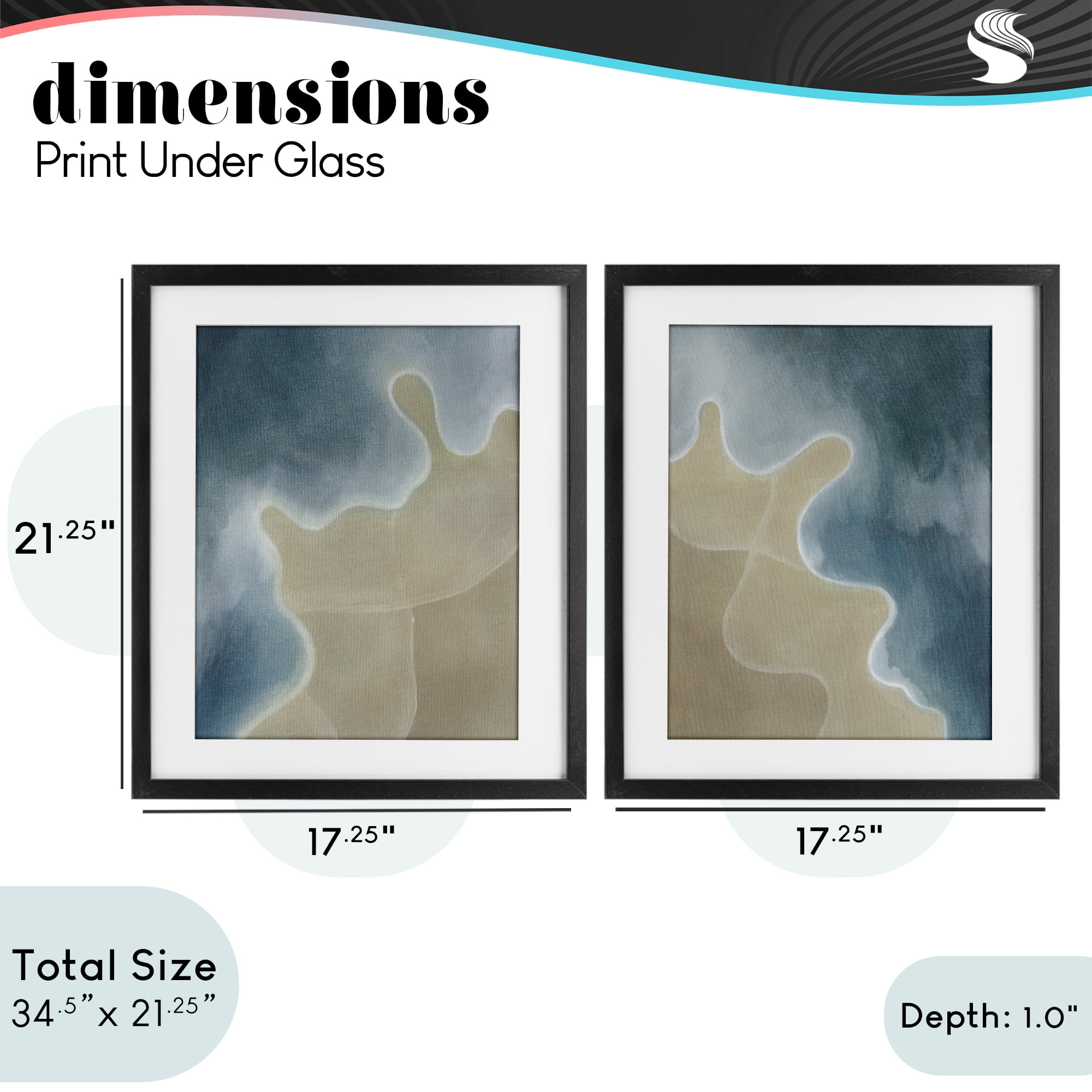 Stupell Industries Aerial Turning The Tides 2 Piece Black Framed Print Under Glass Set, design by Grace Popp