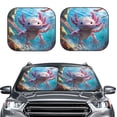 thumbnail image 2 of Balery Cute Underwater Axolotl Parasol para parabrisas de coche de 2 piezas | Parasol plegable para parabrisas delantero de coche para la mayoría de sedanes-Large, 2 of 6
