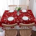 thumbnail image 2 of Red Balls Christmas Snowflake Tablecloth Rectangle Round Table Cloth 60x84 Inch, Winter Indoor or Outdoor Tablecloth, Waterproof Fabric Table Cover for Party Holiday Picnic Kitchen Xmas Decorations, 2 of 6