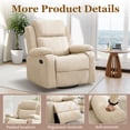 thumbnail image 4 of YSICK Manual Swivel Rocker Recliner Chair with Massage Linen for Living Room,Beige, 4 of 6
