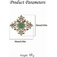 thumbnail image 6 of Geometric Green Stone Brooch Pin for Women Unisex Gold-Toned Rhinestone Hollow Brooches Lapel Pins Fashion Crystal Dress Accessories Elegant Jewelry, 6 of 6