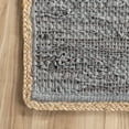 thumbnail image 5 of nuLOOM Koda Solid Leather Flatweave Area Rug, 7' 6" x 9' 6", Gray, 5 of 5