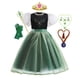 thumbnail image 1 of Disney Frozen Anna princesa vestido para niñas Puff manga malla vestido de graduación niños Navidad Cosplay Snow Queen fiesta de cumpleaños disfraces 5-6T (etiqueta 130) Gao Jinjia LED, 1 of 2