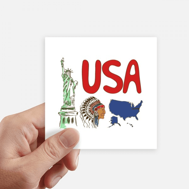 America National symbol Landmark Pattern Sticker Square Waterproof Stickers Wallpaper Car Decal