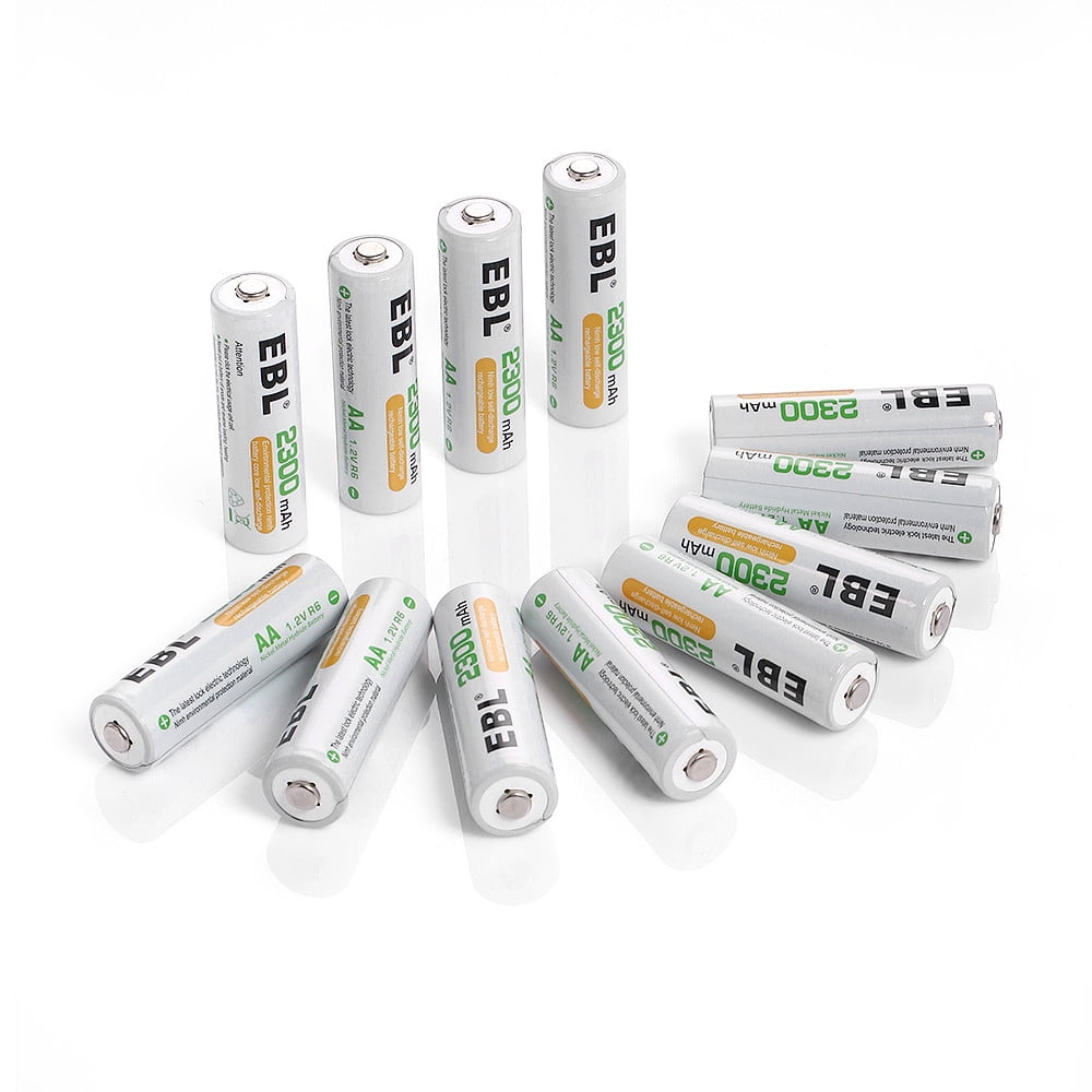 EBL 12-Pack 2300mAh AA Battery Ni-MH Rechargeable Batteries