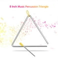thumbnail image 6 of 8-Inch Triangle Bell with Metal Mallet - Steel Percussion Idiophone for Kids, Toddlers - Early Learning Rhythm Hand Percussion Musical Instrument, 6 of 7