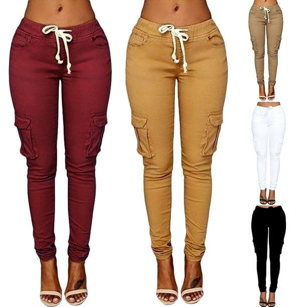 Skinny cargo joggers womens sale