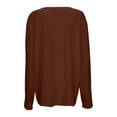 thumbnail image 5 of DHFJKG Women's V Neck Long Sleeve T Shirt Casual Workout Yoga Top Solid Color Loose Fit Basic Tee Spring Fall Versatile Tops, 5 of 5