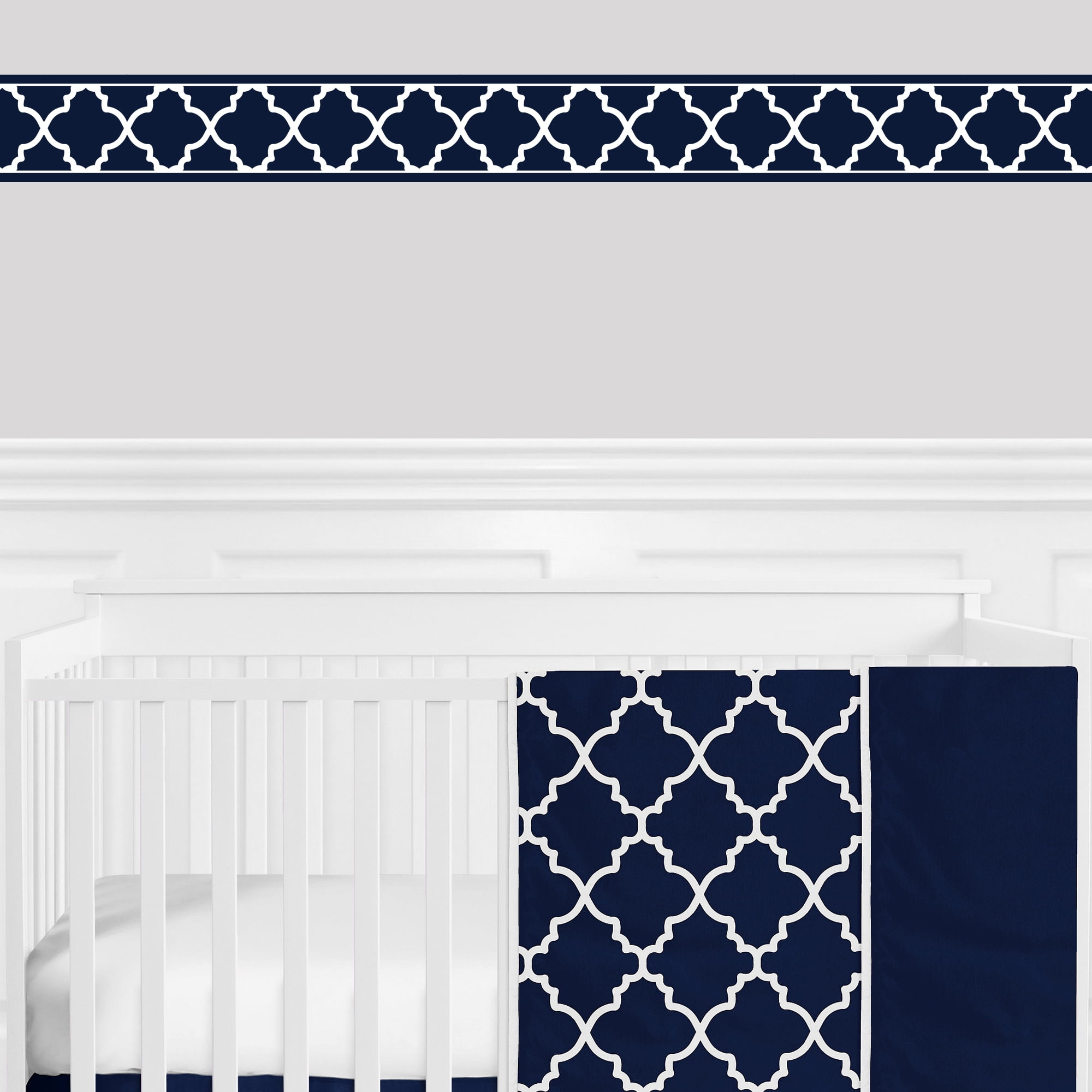 Roarsome! Wallpaper in Navy and White